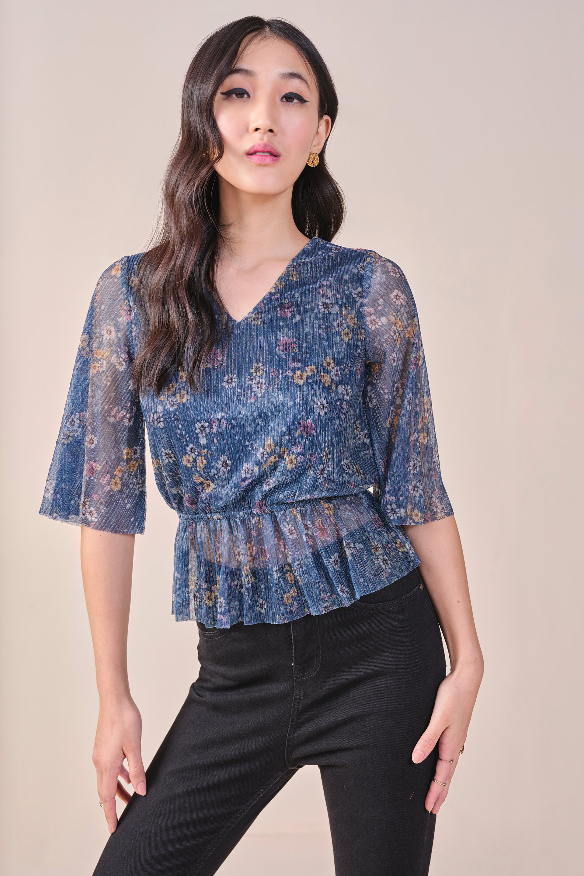 Paris Shimmer Top, Turquoise, image 3